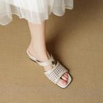 Elegant Handcrafted Leather Women's Shoes - Luxurious Quality and Craftsmanship(EcqiH-7880)