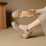 Exquisite Handmade Leather Women's Shoes: Luxury and Elegance Crafted(EcqiH-7905)