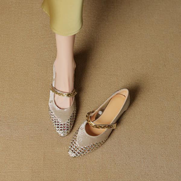 Handcrafted Genuine Leather Women's Shoes - Elegant Luxury Craftsmanship(EcqiHL-7962)