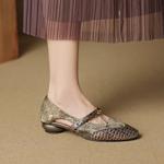 Handcrafted Genuine Leather Women's Shoes - Elegant Luxury Craftsmanship(EcqiHL-7962)