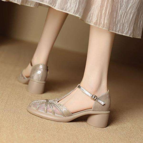 Handcrafted Luxury Genuine Leather Women's Shoes: Elegance Redefined(EcqiH-8005)