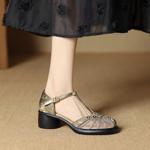 Handcrafted Luxury Genuine Leather Women's Shoes: Elegance Redefined(EcqiH-8005)