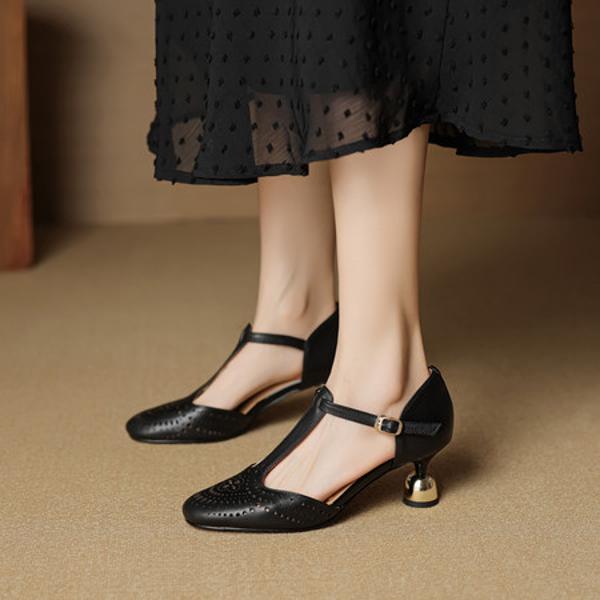 Luxurious Handcrafted Leather Women's Shoes: Exquisite Craftsmanship and Elegance(EcqiH-8008)