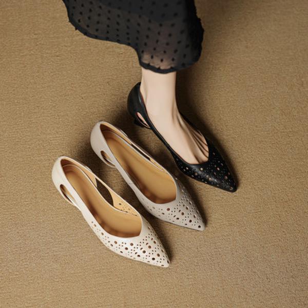 Handcrafted Genuine Leather Women's Shoes - Elegant, Luxurious Quality Craftsmanship(EcqiH-8028)