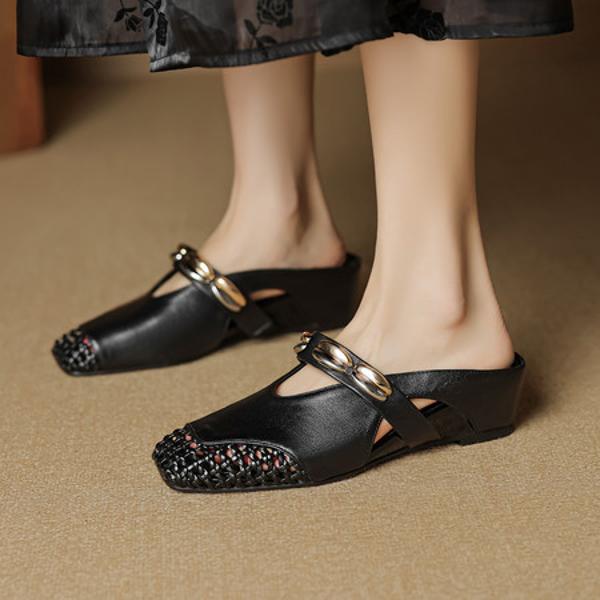 Handcrafted Luxurious Genuine Leather Women’s Shoes: Elegant Artistry & Quality(EcqiH-8052)