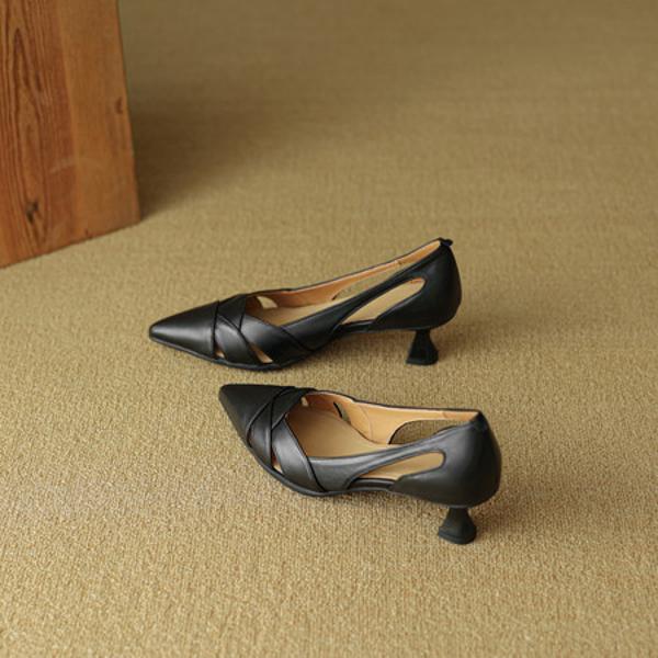 Handcrafted Luxury Leather Women's Shoes(EcqiHC-8095)