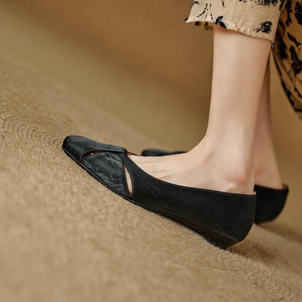 Elegant Luxury Handcrafted Leather Women's Shoes with Exquisite Craftsmanship(EcqiH-8216)