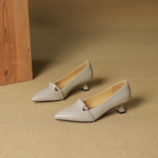 Elegance in Every Stitch: Handcrafted Luxury Leather Women's Shoes(EcqiH-8206)