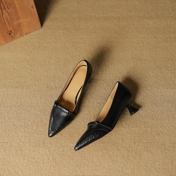 Elegance in Every Stitch: Handcrafted Luxury Leather Women's Shoes(EcqiH-8206)