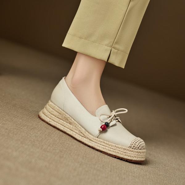 Elegant Handmade Leather Woman Shoes – Luxurious Craftsmanship(EcqiH-8265)