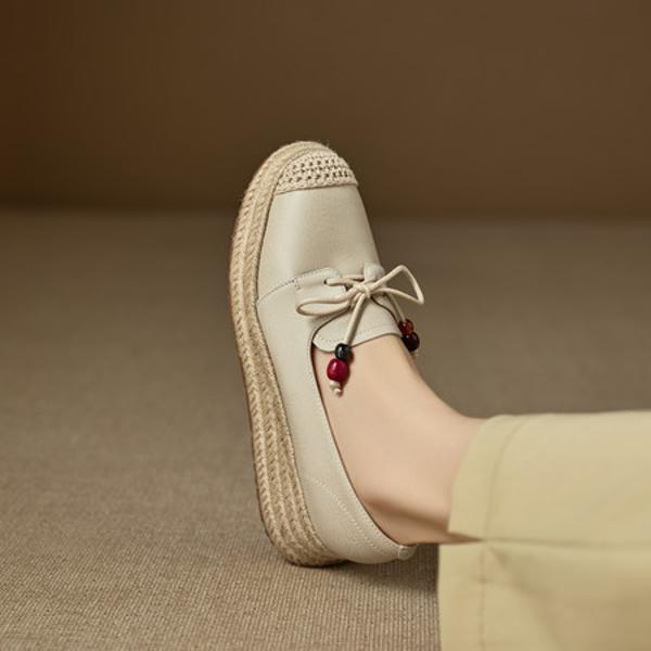 Elegant Handmade Leather Woman Shoes – Luxurious Craftsmanship(EcqiH-8265)