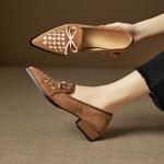 Luxurious Handmade Leather Women's Shoes: Where Craftsmanship Meets Elegance(EcqiHL-8290)