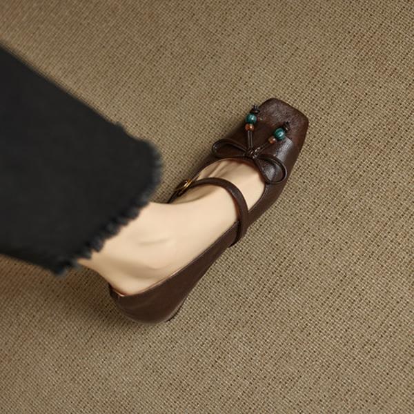 Exquisite Handcrafted Leather Shoes for Elegant Women(EcqiH-8296)