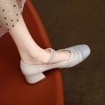 Handcrafted Genuine Leather Pumps: Elegant Luxury Craftsmanship(Edamaijia9186)