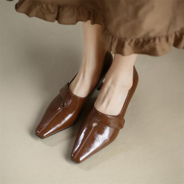 Handcrafted Luxurious Genuine Leather Women's Shoes for Elegant Style(Edamaijia81011)