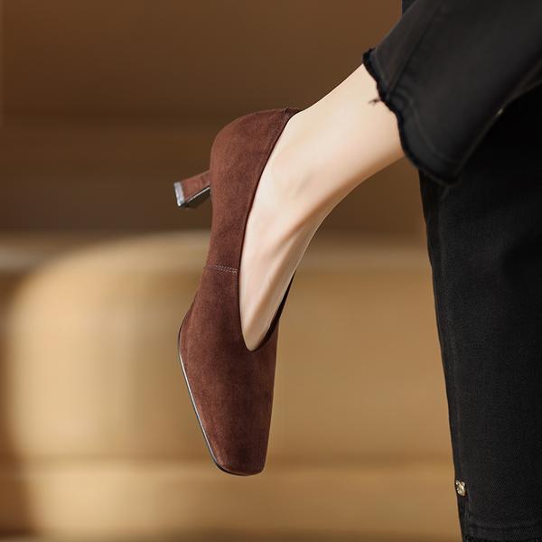 Handcrafted Leather Women's Shoes: Luxurious Elegance(Edamaijia81689F)