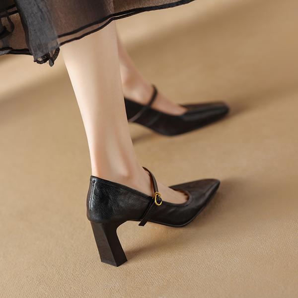 Exquisite Handmade Leather Women’s Shoes for High-End Elegance(Edamaijia9291F)