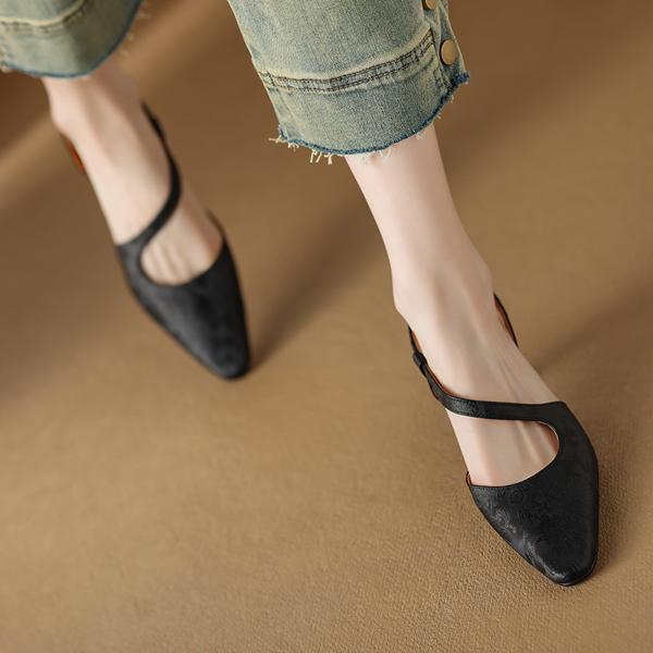 Elegant Handmade Leather Women’s Shoes - Luxurious Craftsmanship(Edamaijia9317F)