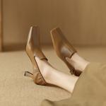 Elegance in Handcrafted Genuine Leather Women's Shoes(Edamaijia82027F)