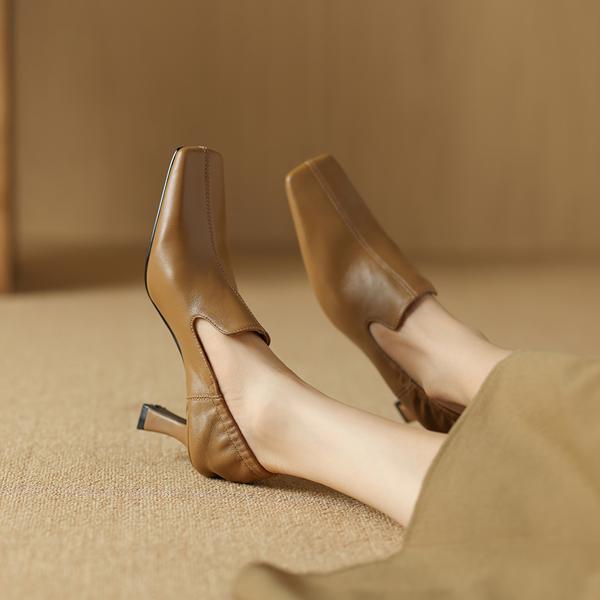 Elegance in Handcrafted Genuine Leather Women's Shoes(Edamaijia82027F)