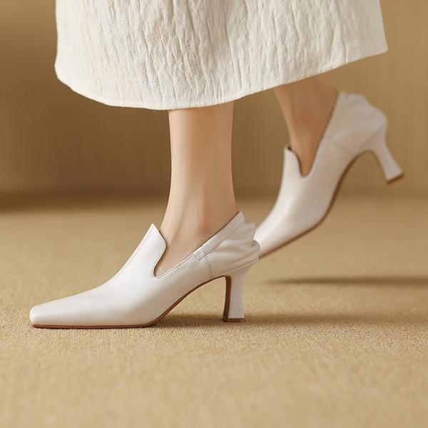 Elegance in Handcrafted Genuine Leather Women's Shoes(Edamaijia82027F)