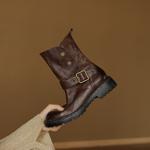 Luxurious Handmade Leather Women's Shoes with Exquisite Craftsmanship(Edamaijia82130F)