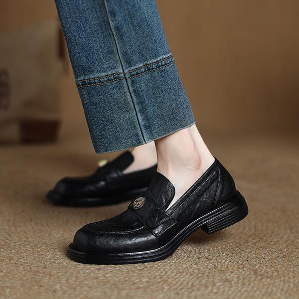 Handcrafted Genuine Leather Women's Shoes - Elegant Luxury品质(Edamaijia82161F)