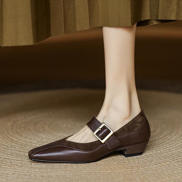 Handcrafted Luxury Leather Women's Shoes - Elegant Artistry Unveiled(Edamaijia82172F)