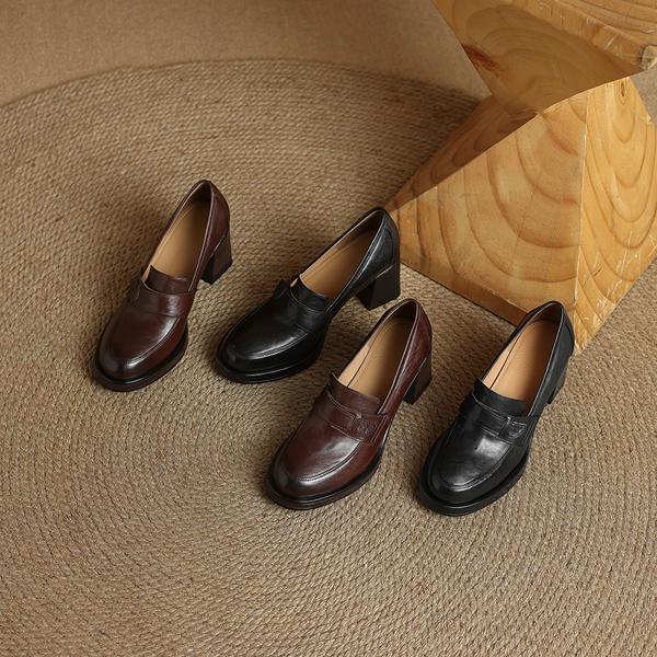 Handcrafted Luxury Leather Women's Shoes: Elegant Artistry in Quality(Edamaijia82177F)