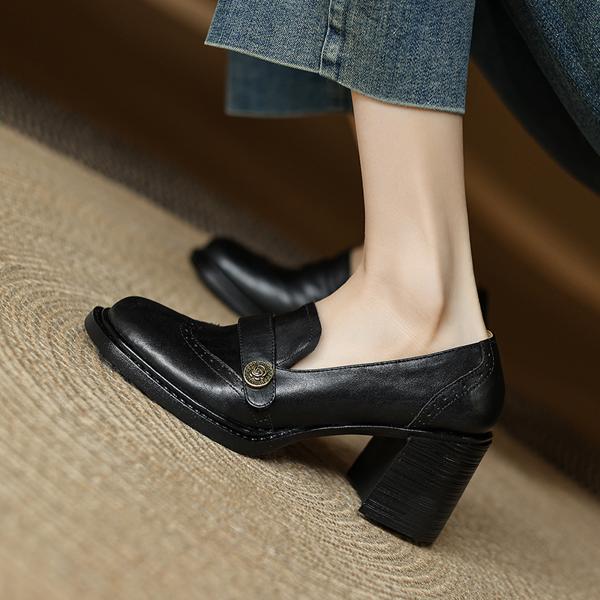 Handcrafted Genuine Leather Women's Shoes - Elegance Meets Luxury Quality(Edamaijia82182F)