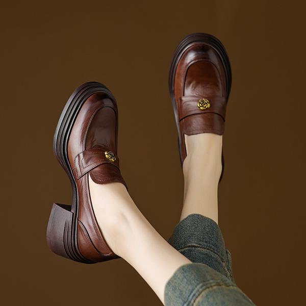 Luxury Handcrafted Leather Women's Shoes - Elegant Artistry in Quality(Edamaijia82191F)