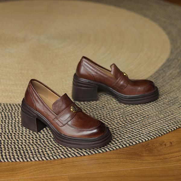 Luxury Handcrafted Leather Women's Shoes - Elegant Artistry in Quality(Edamaijia82191F)