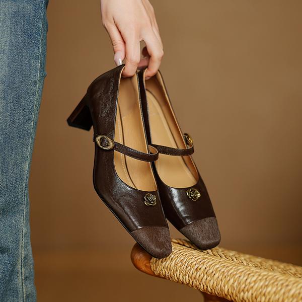 Luxurious Handmade Genuine Leather Women's Shoes - Exquisite Craftsmanship & Elegance(Edamaijia82199F)