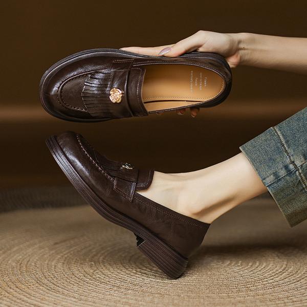 Elegant Handcrafted Leather Women’s Shoes with Premium Quality(Edamaijia82208F)