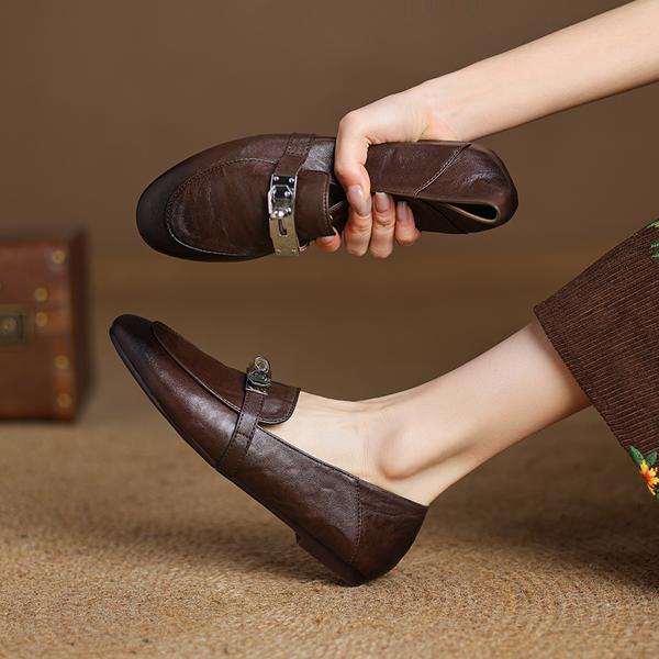 Elegant Handcrafted Leather Women's Shoes - Luxury Quality(Edamaijia82217F)