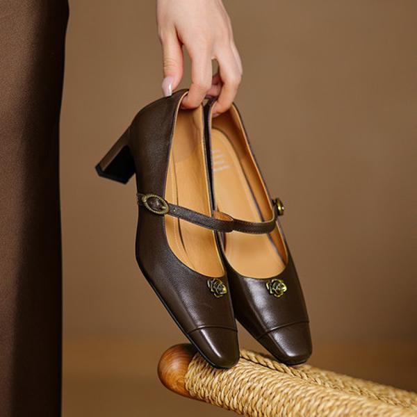 Luxurious Handmade Leather Women's Shoes: Exquisite Craftsmanship and Elegance(Edamaijia82222F)