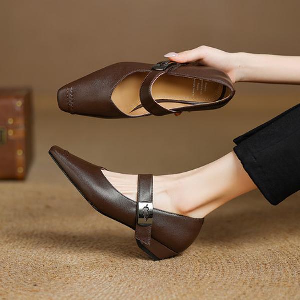 Luxurious Handcrafted Leather Women's Shoes: Exquisite Craftsmanship & Elegance(Edamaijia82229F)