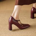 Handcrafted Luxury Leather Women's Shoes - Timeless Elegance(Edamaijia9327F)