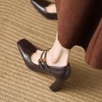 Handcrafted Luxurious Genuine Leather Women's Shoes(Edamaijia9331F)