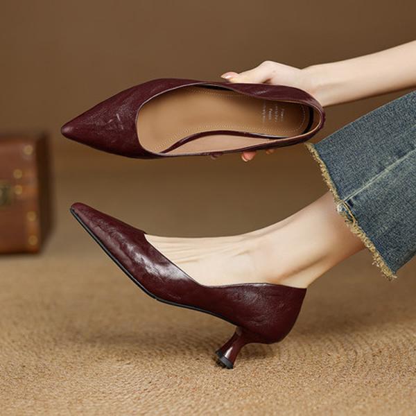 Handcrafted Luxury Leather Women's Shoes for Elegant Styles(Edamaijia9501F)