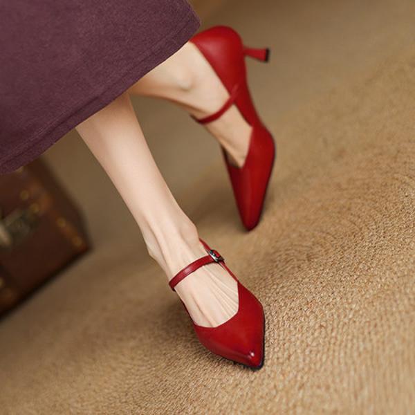 Handcrafted Luxury Leather Women's Shoes for Elegant Style(Edamaijia9502F)