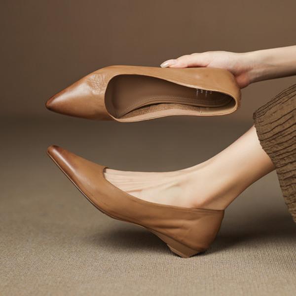 Exquisite Handmade Genuine Leather Women's Shoes for Timeless Elegance(Edamaijia9539F)