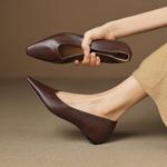 Handcrafted Luxury Leather Women's Shoes for Elegant Style(Edamaijia9553F)