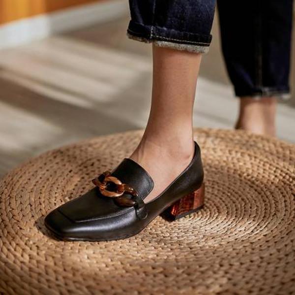 Handcrafted Leather Women's Shoes: Luxurious Elegance and Quality(Edfmr1516)