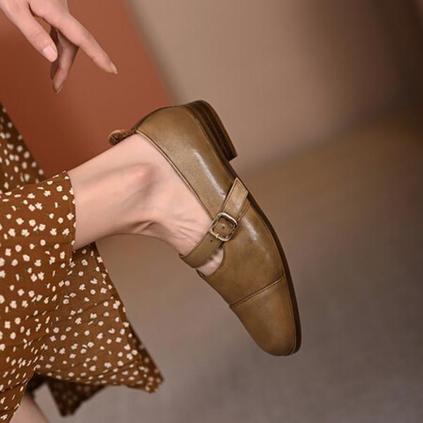 Handcrafted Luxury Leather Women's Shoes - Elegance in Every Stitch(Edfmr573-3)