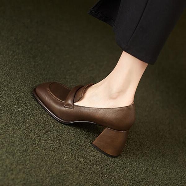 Handcrafted Luxury Leather Women's Shoes for Elegance(Edfmr6383)