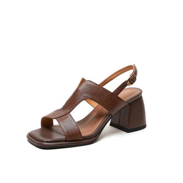 Luxurious Handmade Leather Women's Shoes with Craftsmanship(Edfmr6573)