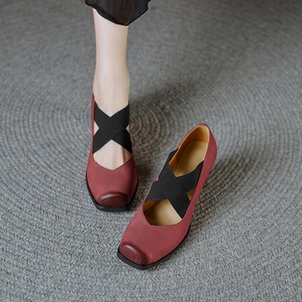 Handcrafted Luxurious Genuine Leather Women's Shoes - Elegance Redefined(Edfmr7088)