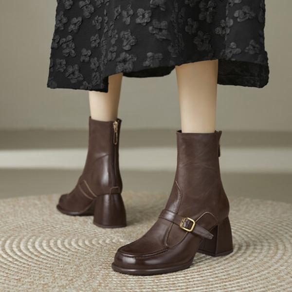 Handcrafted Luxe Leather Women's Shoes: Elegant Artistry & Quality(Edfmr6915)