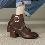 Luxury Handmade Leather Ladies' Shoes: Timeless Elegance(Edfmr7066)